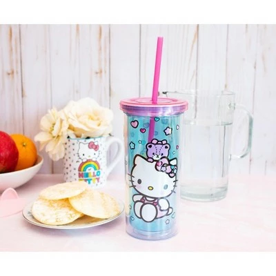 Silver Buffalo Hello Kitty Stacked Donuts Carnival Cup with Lid and Straw | Holds 20 Ounces 4 Silver Buffalo Hello Kitty Stacked Donuts Carnival Cup with Lid and Straw | Holds 20 Ounces - Image 2