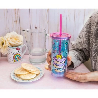 Silver Buffalo Hello Kitty Stacked Donuts Carnival Cup with Lid and Straw | Holds 20 Ounces 5 Silver Buffalo Hello Kitty Stacked Donuts Carnival Cup with Lid and Straw | Holds 20 Ounces - Image 3