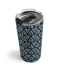 Society6 CoastL Studio Alchemical Triangles Navy 20 oz Stainless Steel Travel Mug - Deny Designs
