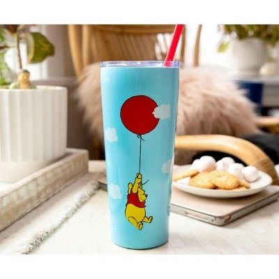 Silver Buffalo Winnie the Pooh Balloon Stainless Steel Tumbler With Straw | Holds 22 Ounces 3 Silver Buffalo Winnie the Pooh Balloon Stainless Steel Tumbler With Straw | Holds 22 Ounces