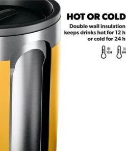 Dometic TMBR32 Thermo 11 Ounce Stainless Steel Non Skid Dishwasher Safe Vacuum Sealed Compact Tumbler Cup with Double Wall Insulation, Glow