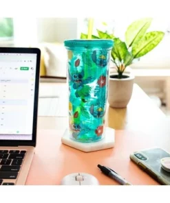 Toynk Silver Buffalo Disney Lilo & Stitch Tropical Summer Icons Carnival Cup with Lid and Straw -Water Bottles Sales unnamed file 965