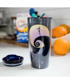 The Nightmare Before Christmas Silver Buffalo Nightmare Before Christmas Jack Spiral Hill 20oz Double Wall Travel Tumbler -Water Bottles Sales unnamed file 992