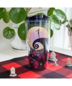 The Nightmare Before Christmas Silver Buffalo Nightmare Before Christmas Jack Spiral Hill 20oz Double Wall Travel Tumbler -Water Bottles Sales unnamed file 993