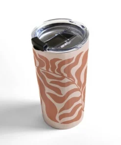 Society6 Beshka Kueser Reach Peachy Pink Clay 20 oz Stainless Steel Travel Mug - Deny Designs
