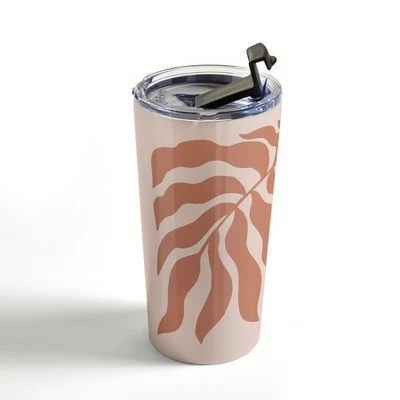 Society6 Beshka Kueser Reach Peachy Pink Clay 20 oz Stainless Steel Travel Mug - Deny Designs 5 Society6 Beshka Kueser Reach Peachy Pink Clay 20 oz Stainless Steel Travel Mug - Deny Designs - Image 3